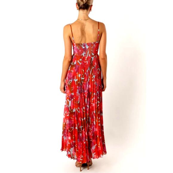 Petal & Pup Women's Achanti Pleated Maxi Dress - Pink Azalea Size M - Picture 2 of 11